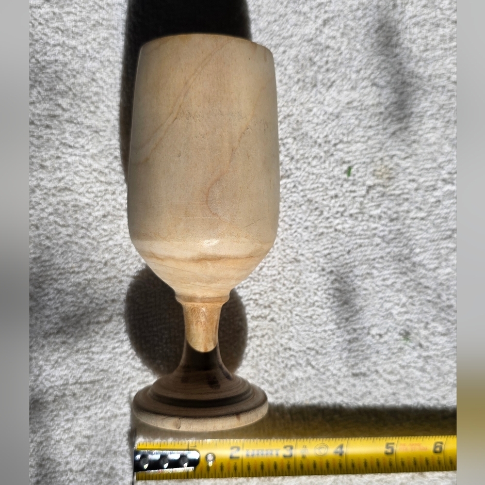 Vintage Handcrafted Wooden Goblet Maple - Picture 5 of 11